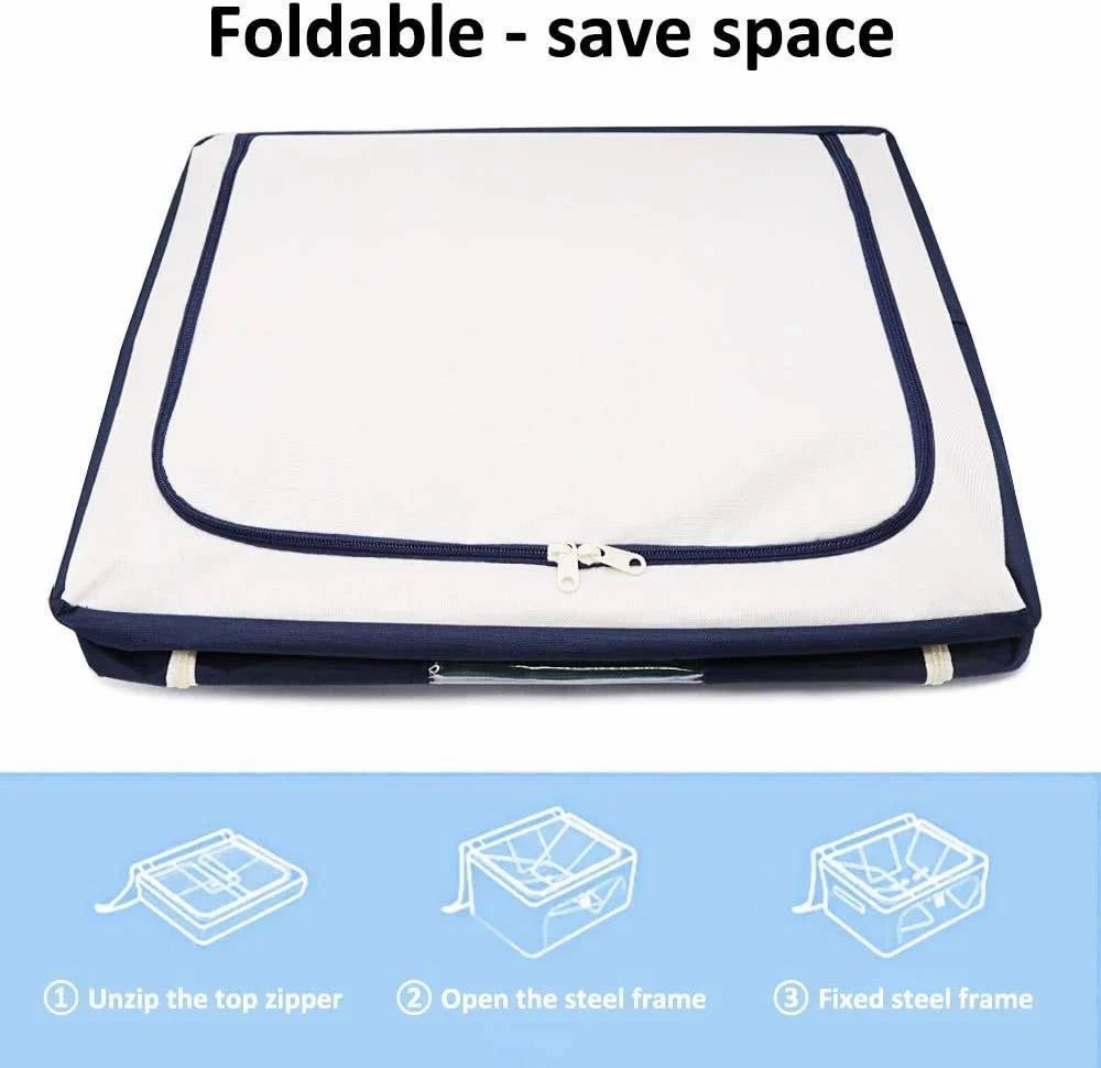 Rectangular Foldable Clothes Storage Box, 66 Litre