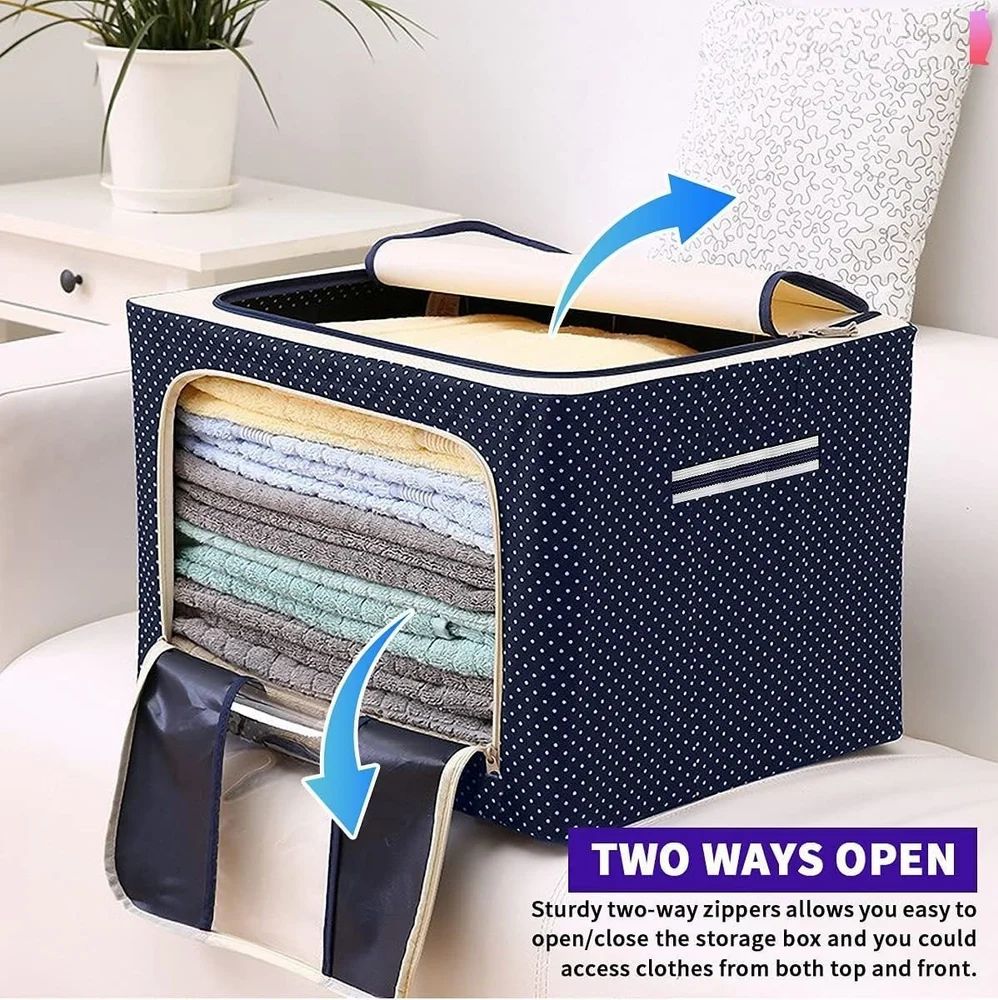 Rectangular Foldable Clothes Storage Box, 66 Litre