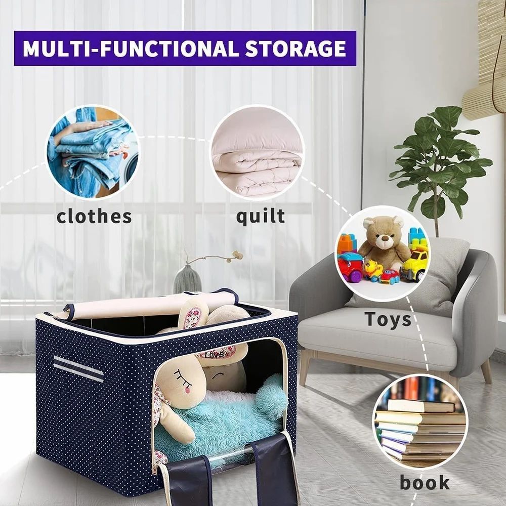 Rectangular Foldable Clothes Storage Box, 66 Litre
