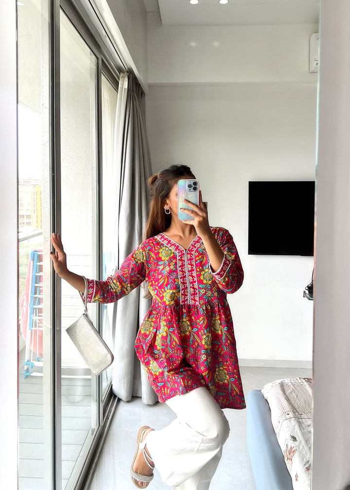 Pure cotton Designer Short Kurtis