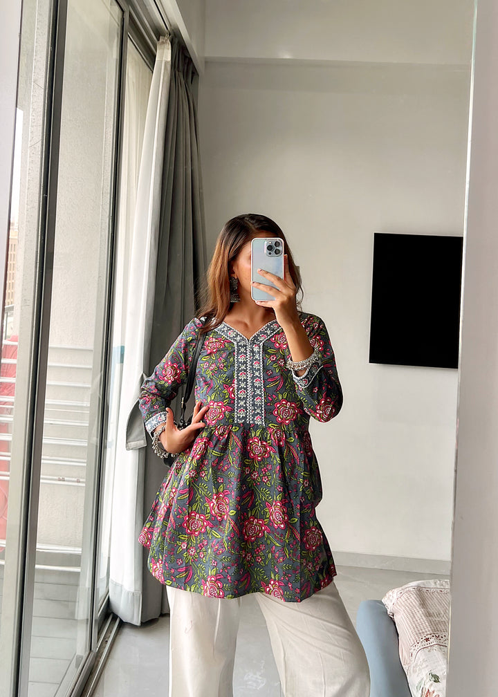 Pure cotton Designer Short Kurtis