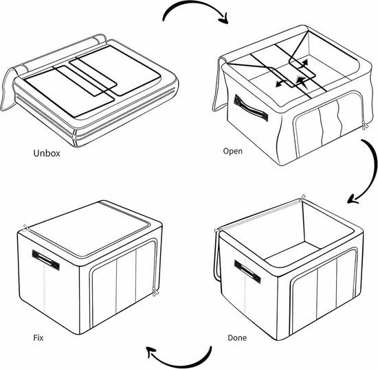 Rectangular Foldable Clothes Storage Box, 66 Litre