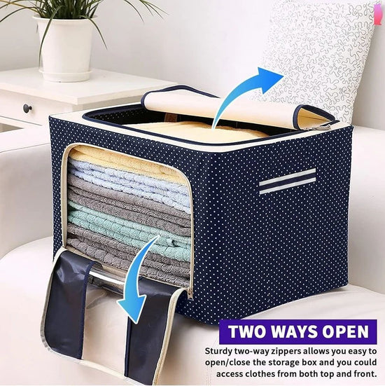 Rectangular Foldable Clothes Storage Box, 66 Litre