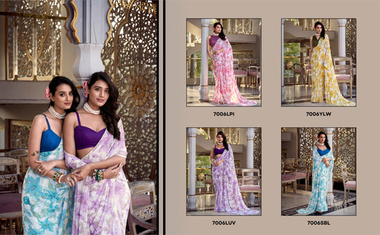 Moonga Silk Saree - Floral Printed